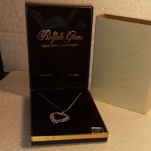 Royal Gems Man Made Diamonds  Heart  Necklace